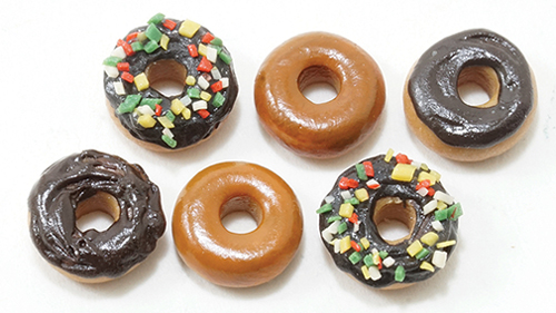 Dollhouse Miniature Donuts, 6Pk